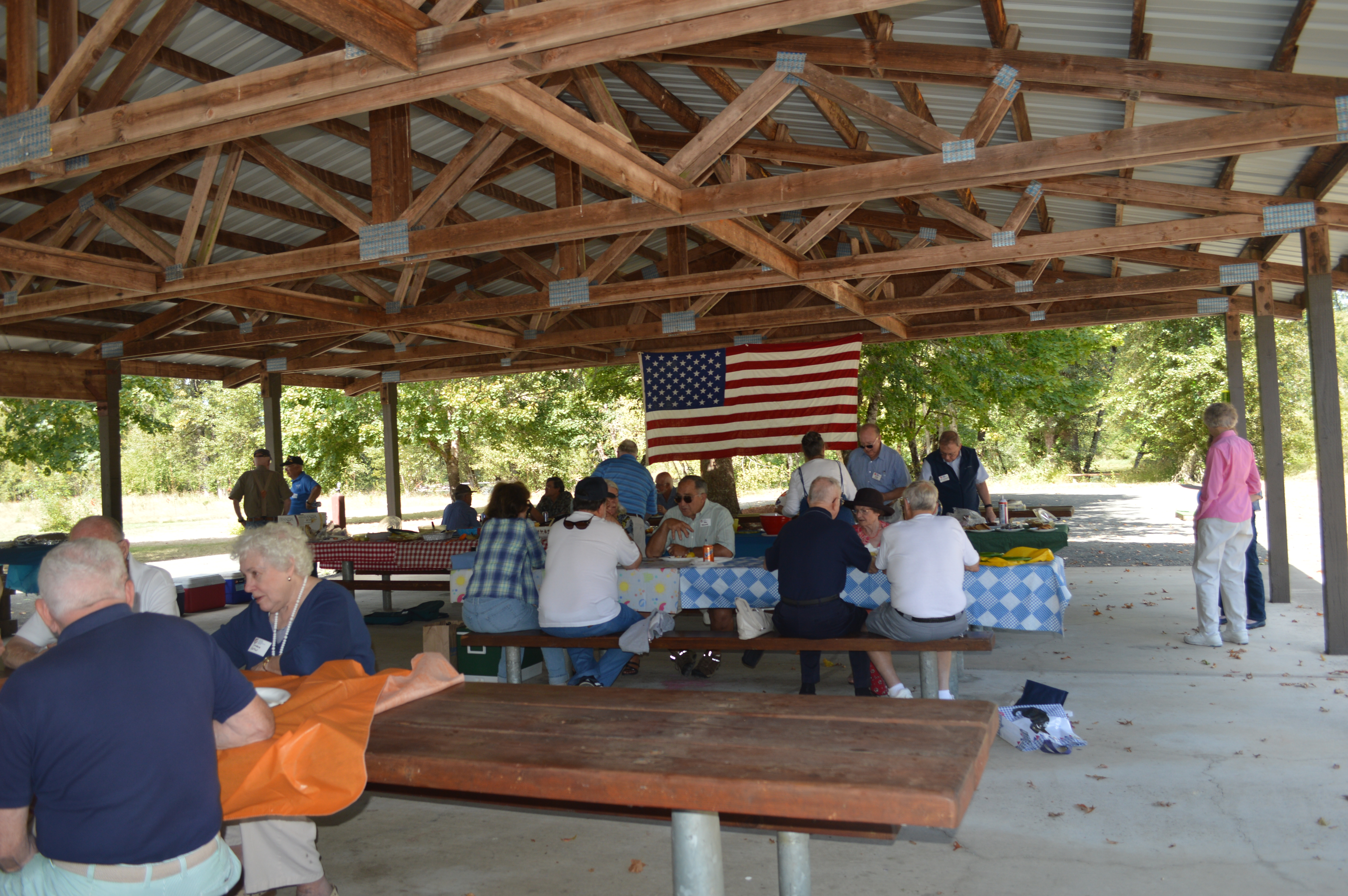 The Eugene chapter of the Military Officers Association of America holds monthly lunches (not July and August), and in September they hold a picnic at Jasper Park in Pleasant Hill for members and their families. Photo by Vanessa Salvia.